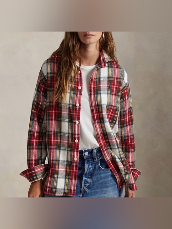 Ralph Lauren Tops - Polo Ralph Lauren Red, Black & White Plaid Relaxed Fit Shirt